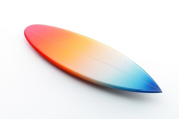 Colorful surfboard isolated on white background, ready for summer surfing.