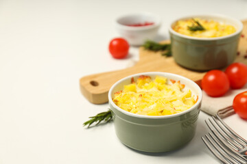 Concept of tasty and delicious homemade food - potato casserole