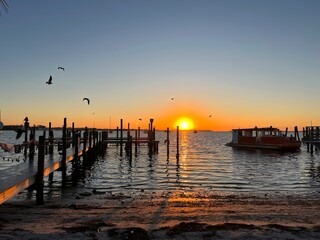 Obraz premium sunset at the pier