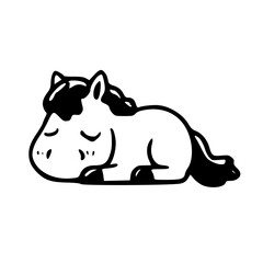 Cartoon of Horse, Black & White