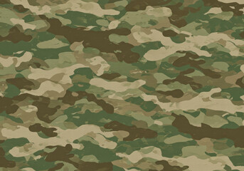 Fototapeta premium Close-up of fabric texture featuring military camouflage pattern, ideal background for military or tactical themes
