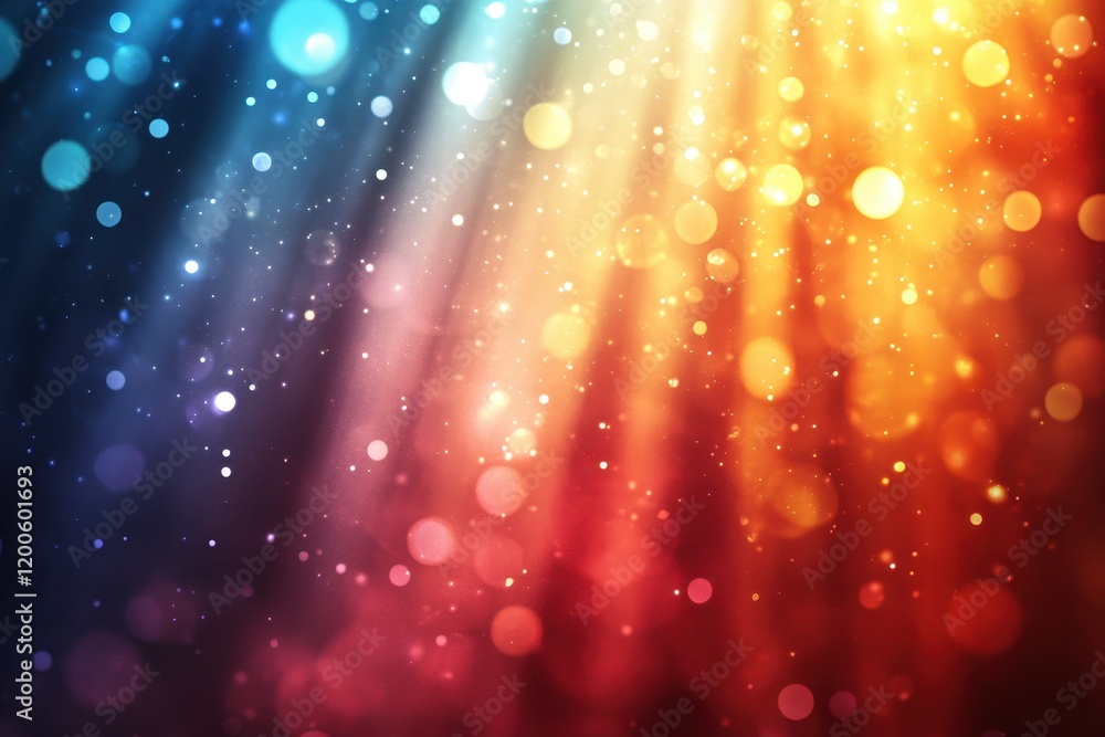 Poster abstract background with colorful bokeh lights and sparkles. ideal for festive designs, adding a mag