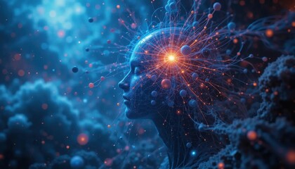 Illuminated Mind: A Digital Art Depiction of Consciousness and Neural Pathways