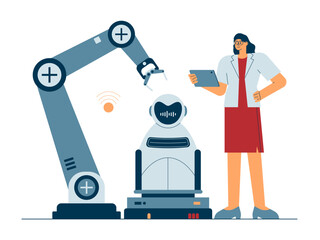 Smart industry. Industry illustration. Flat vector illustration