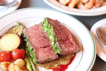 beef steak with vegetable