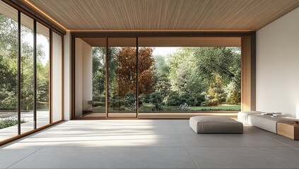 Spacious Minimalist Contemporary Loft with Garden View and Natural Light