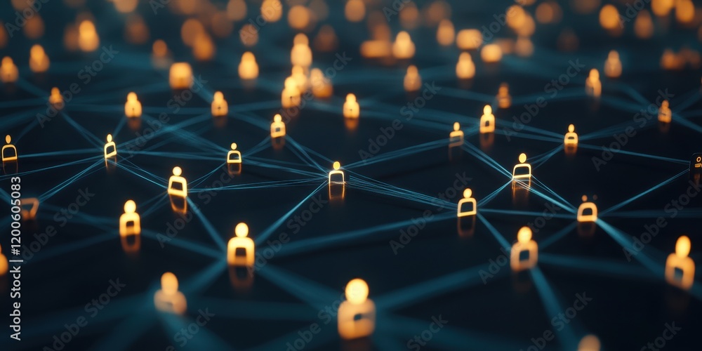 Poster innovative networking concept secure user connections in digital space technology environment abstra