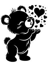 Baby Bear SVG, Bear Vector, Cute Baby Animal Svg, Baby Bear Silhouette, Teddy Bear Clipart, Birthday Svg, Valentine’s Day SVG, Anniversary Svg