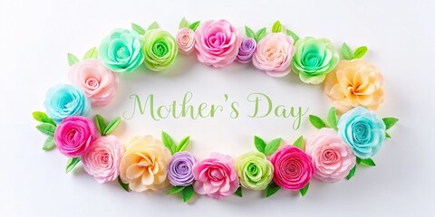 Colorful Floral Wreath for Mother&rsquo;s Day Decorations and Greeting Cards