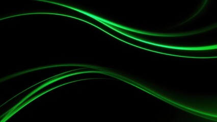 a green wave of light on a black background
