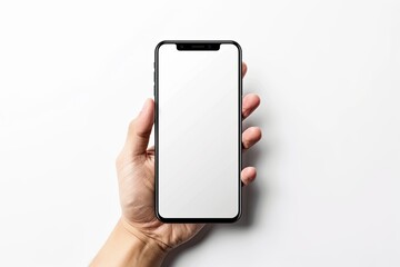 High Definition Image of Touchscreen Smartphone in Hand on a White Background 3D Rendering