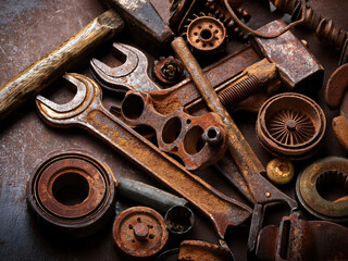 rusty tools and gadgets