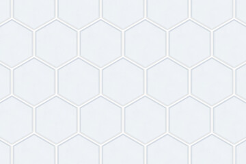 余白がある灰色の六角形のタイルが並ぶ壁紙のアップ