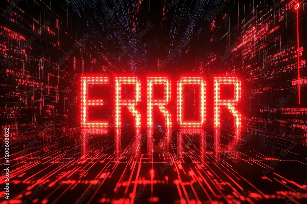Poster error concept visualization digital space graphic design cyber environment abstract viewpoint