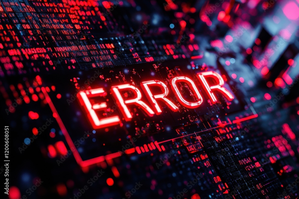 Poster error signal display digital environment abstract concept technology close-up view visual communicat