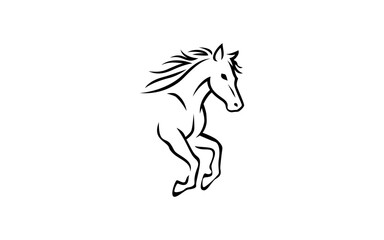 horse logo vector illustration, horse line logo template