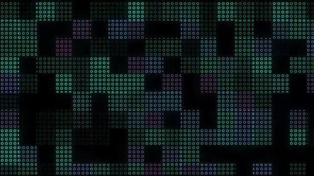 digital high technology neon glowing dots flickering abstract motion  background