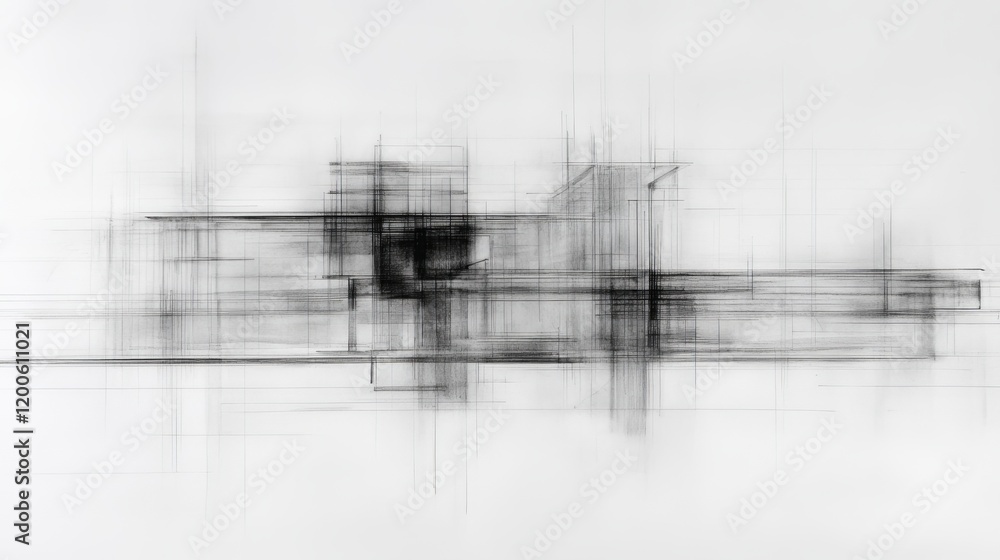 Poster Abstract Architectural Sketch Lines and Forms