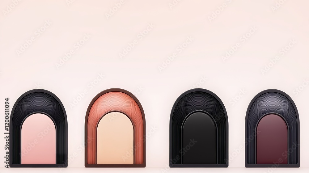 Poster abstract archway display with color variations
