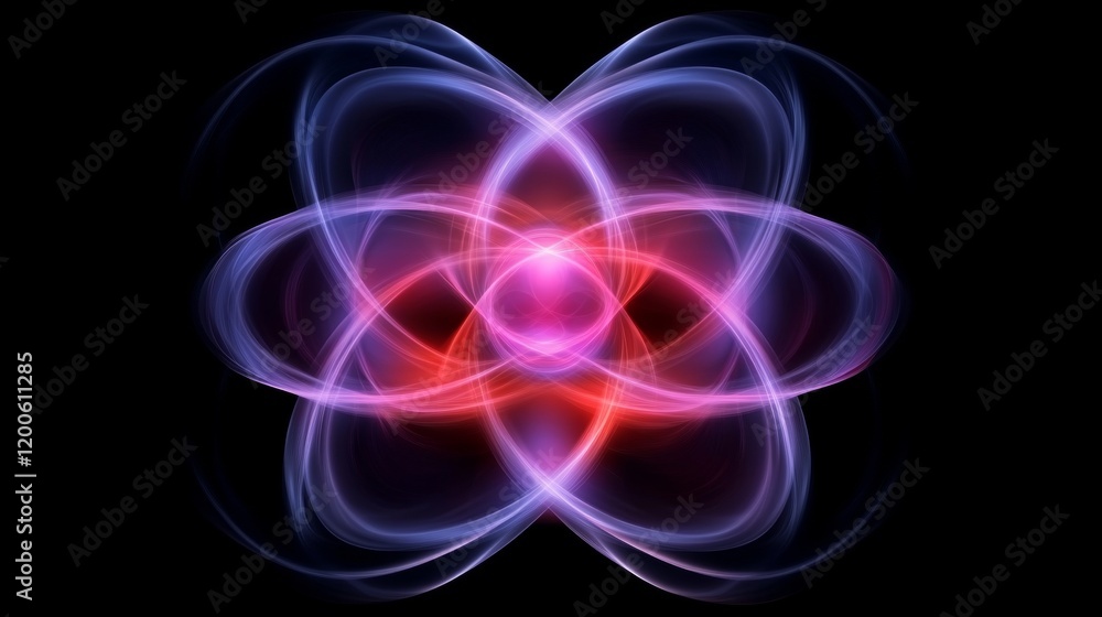 Poster abstract atomic structure energy flow visualization