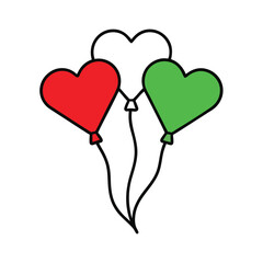 Simple Love Balloons Illustration Vector.
