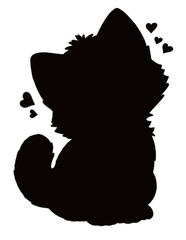 Cat silhouette for Valentine's Day