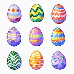 colorful blue and pink easter eggs on a white background, creating a vibrant spring celebration with festive decorations