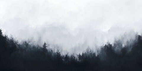 Fototapeta premium Blurry Rain Falling Against a Stormy Gray Sky