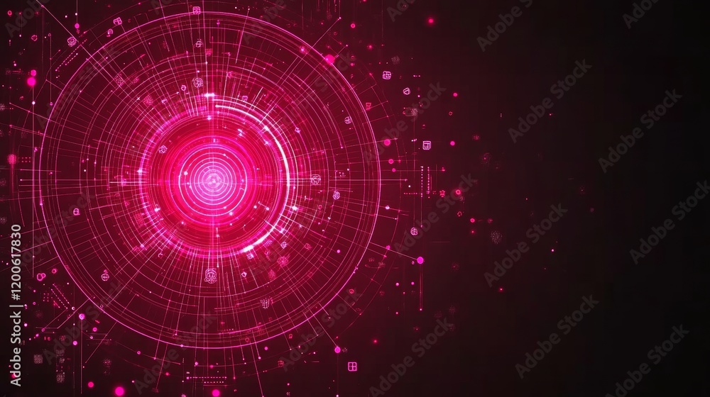 Poster abstract digital network data visualization system