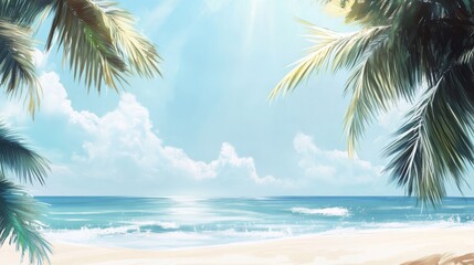 Vacation banner background, copy space for text