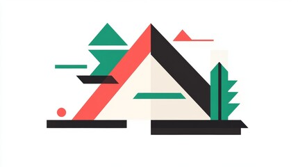 Abstract Geometric Mountain Landscape Design