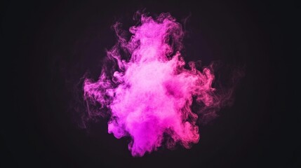 Fototapeta premium Abstract Pink and Purple Smoke Cloud on Black Background