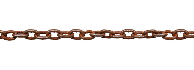 chain isolated, rusty iron, isolated on transparent background . PNG, cutout, or clipping path.