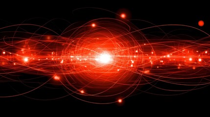 Naklejka premium Abstract Red Energy Wave Glowing Plasma Stream