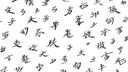 Abstract Seamless Pattern of Handwritten Chinese Characters