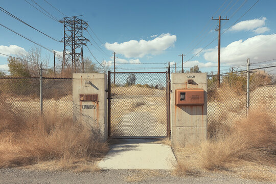 Functional Cinder Block Fence at a Utility Lot, Strong and Durable for Security