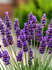 Close-up of vibrant purple lavender flowers, a delicate and fragrant bloom.