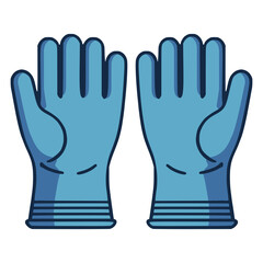 rubber glove safety medical clean flat color vector illustration template design