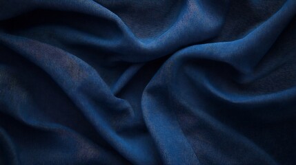 Obraz premium Deep Blue Drapery: A Study in Texture and Shadow