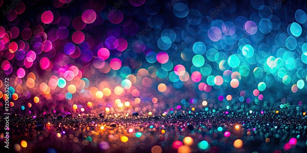 Aufkleber dark neon grainy gradient abstract background with bokeh effect for aesthetic textures and designs