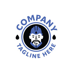Oilfield worker logo. Unique, simple, character.