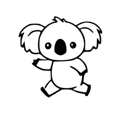 Obraz premium Cartoon of Koala, Black & White
