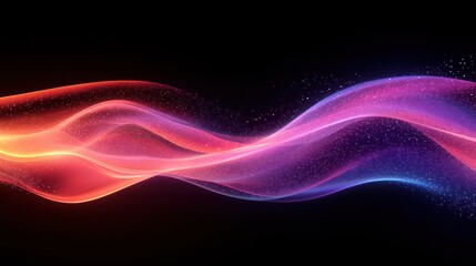 Obraz premium Abstract glowing wave, dark background, digital art, website banner