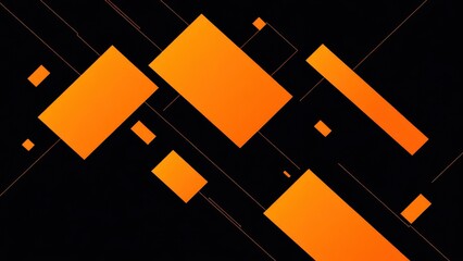 a close up of a black and orange background with squares,