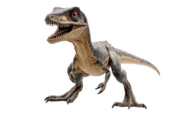 Obraz premium Realistic dinosaur toy showcases intricate details and lifelike features in studio setting isolated on transparent background