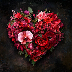 Beautiful Heart Shaped Arrangement of Colorful Flowers Symbolizing Love and Affection in a Romantic Setting Perfect for Celebrations and Special Occasions