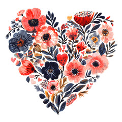 Beautiful Heart Shape Created with Vibrant Flowers and Lush Green Leaves Symbolizing Love Nature and Creativity in a Charming Artistic Display