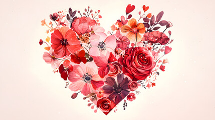 A Beautiful Heart Shaped Arrangement of Colorful Fresh Flowers Creating a Romantic and Joyful Atmosphere for Celebrations and Special Occasions