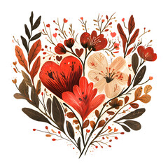 Vibrant Bouquet of Colorful Flowers Accompanied by Lush Green Leaves and Juicy Berries Evoking Joyful and Lively Atmosphere in Natural Setting