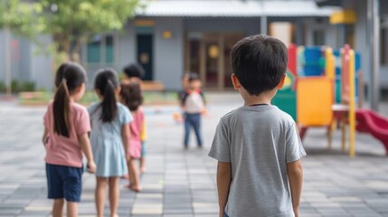 Kids are participating in active play, enjoying a sunny day at a local playground